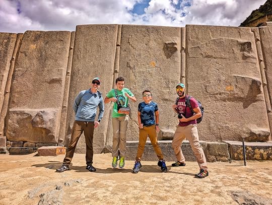 Full Taylor Family atop Inca Ruins at Ollantaytambo Sacred Valley Andes Peru 1