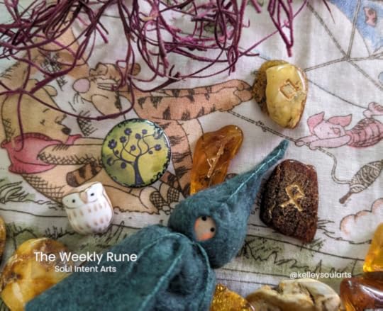 The Weekly Runecast for 26 May 2024 on Intentional Insights- by S. Kelley Harrell, with background art by Mary Kimber