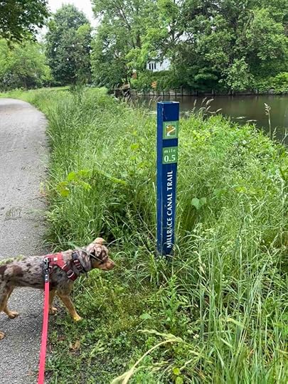 marker on Mill Race Canal Trail