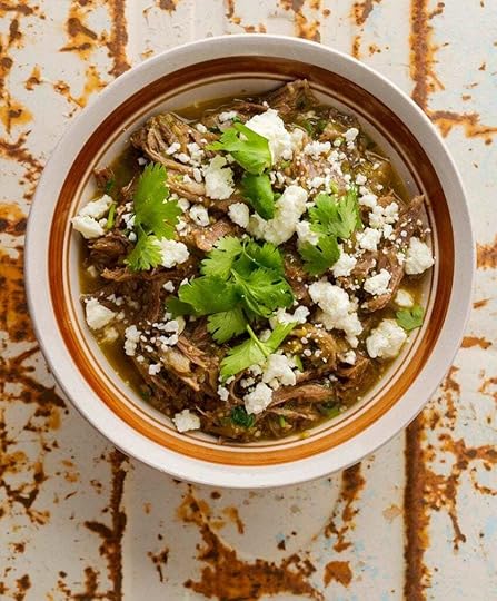 Chile verde in a bowl, ready to eat.