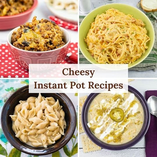 Photo collage of 4 featured cheesy Instant Pot recipes.