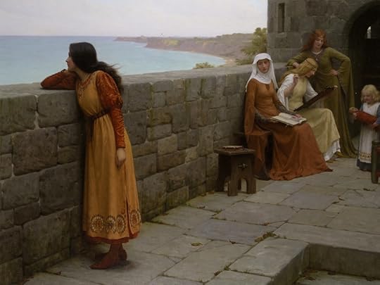 The Hostage by Edmund Blair Leighton. Imagining Marie Penthièvre as a hostage in the court of Brittany. Despite being a hostage, she was treated well by Duchess Havoise (Duke Hoel’s wife) who made Marie as one of her attendants.