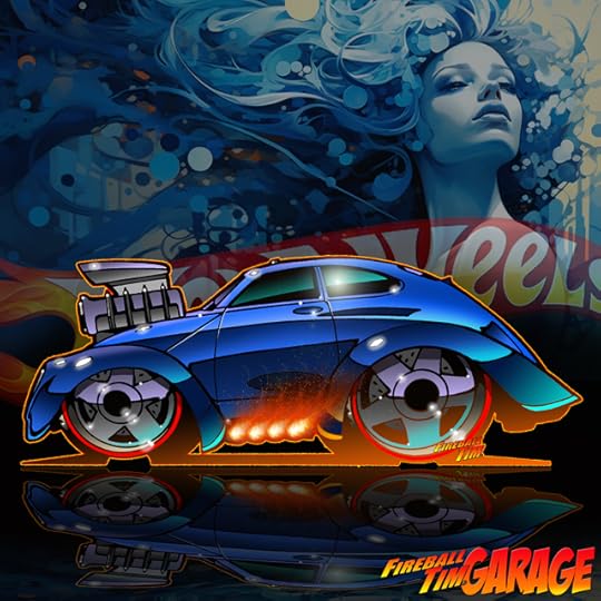 VW Bug Hot Wheels Concept Art in the Fireball Tim Garage