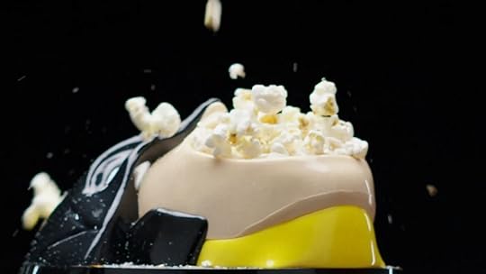 Deadpool and Wolverine popcorn bucket full with popcorn
