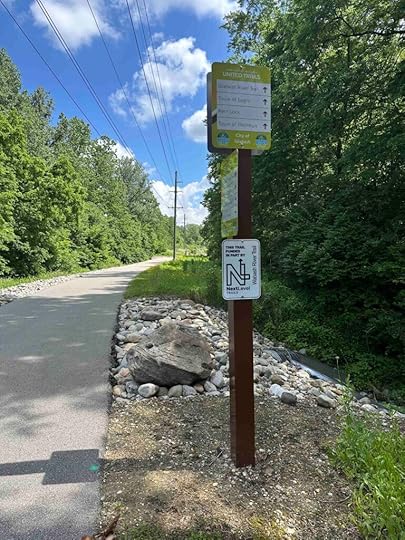Wabash River Trail directional sign.
