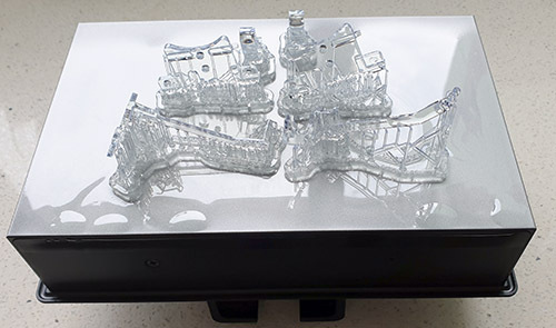 sample print in clear resin