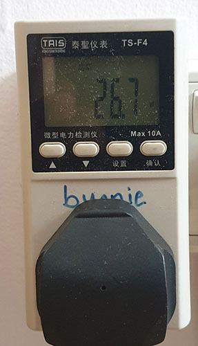 Standby power of 26.7 watts
