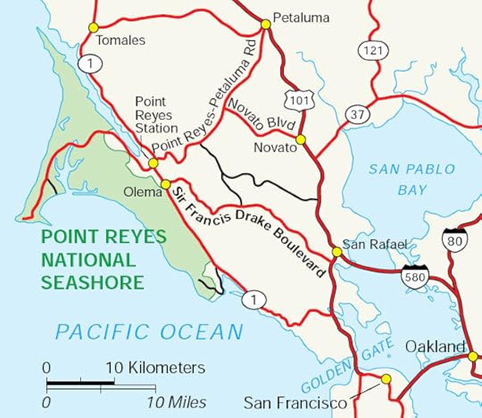 Map of Point Reyes National Seashore where Carl Hause allegedly buried his treasure