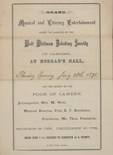 A printed program of a Walt Whitman Debating Society event.