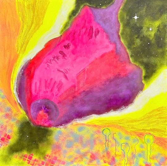 The Death of Science Fiction 2024 acrylic, spray paint, oil paintstick, pastel, crayon & ink on canvas 36%22x36%22.jpg