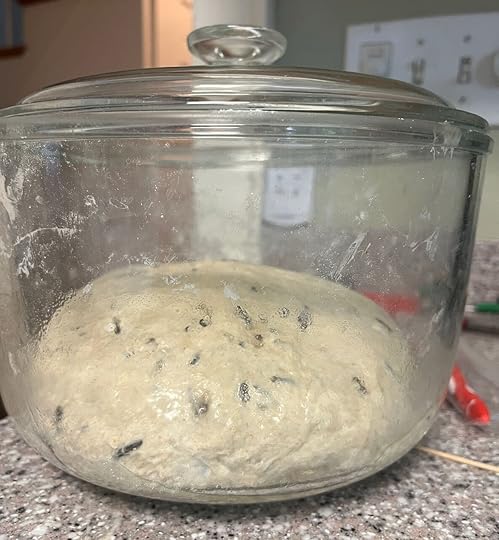 Manoomin bread dough before rising