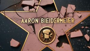 Aaron Biedermeier broken star on Sunset Boulevard in Hollywood