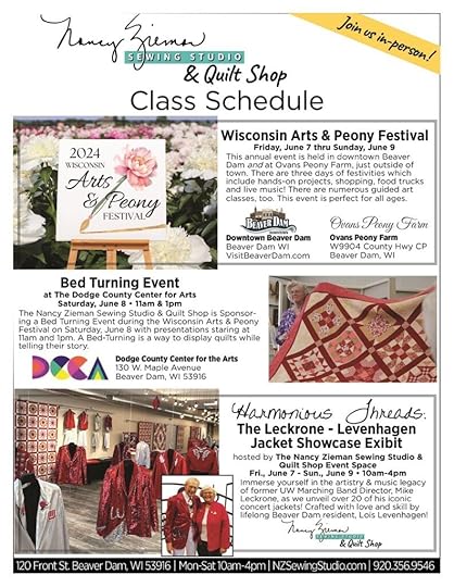Spring Store Sewing Classes and Events Announced at The Nancy Zieman Sewing Studio and Quilt Shop