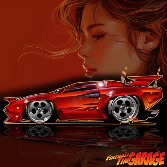 1979 Lamborghini Countach Concept Art in the Fireball Tim Garage