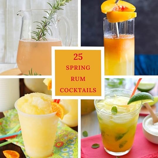 $ collage image of Spring Rum Cocktails.