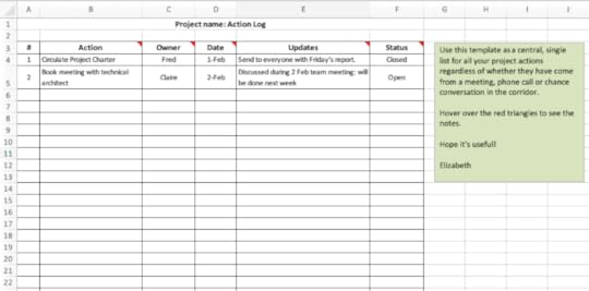 action log template