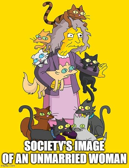 Crazy cat lady from the Simpsons