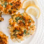 The finished and plated Easy Shrimp Cakes