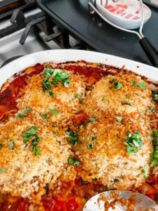 The casserole in the backing dish