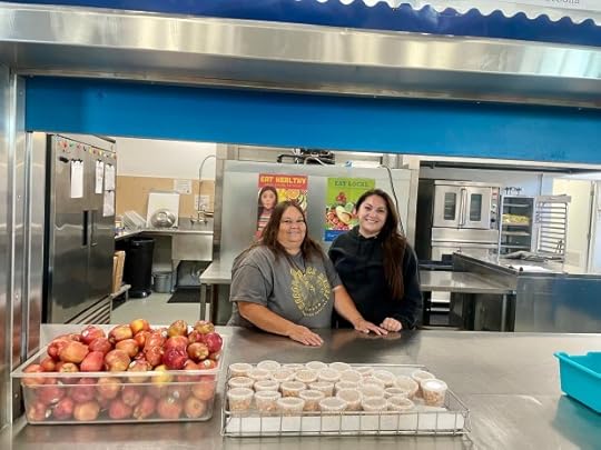Mother-daughter duo Joanne and Amanda Olivio volunteer their kitchen services for the summer academy program at the Dual Language Academy of the Monterey Peninsula. (Andrea Valadez - Monterey Herald)