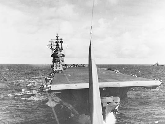 SBD Dauntless after taking off from the carrier USS Lexington for strikes against Saipan in the Mariana Islands, 13 Jun 1944 (US Naval History and Heritage Command: 80-G-236932)