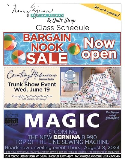 Spring Store Sewing Classes and Events Announced at The Nancy Zieman Sewing Studio and Quilt Shop