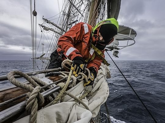 Crew on board Bark Europa in Antarctica