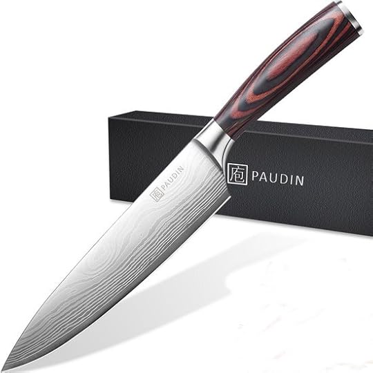 PAUDIN N1 Professioneel Koksmes 20 cm- Japans mes - Keukenmes - Damascus Patroon