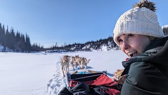 woman on dog sled