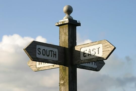 Direction signs north, south, east, west. Life's choices and decisions are yours to make.