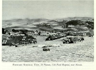 Forward surgical unit, US 11th Field Hospital near Nicosia, Sicily, 1943 (US Army Medical Dept)