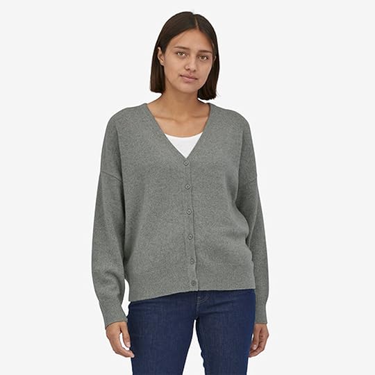 woman in patagonia cardigan