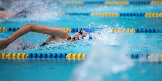 Woman swimming laps