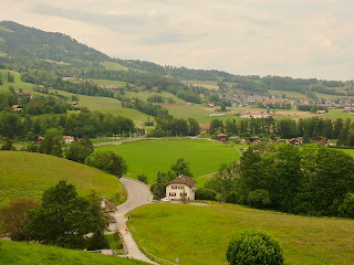 Beautiful Swiss Countryside from Chocolate Train