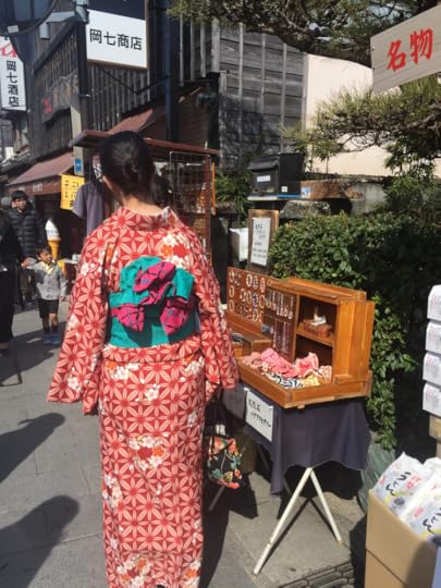 Shopping in a summer Yukata (cotton kimono)