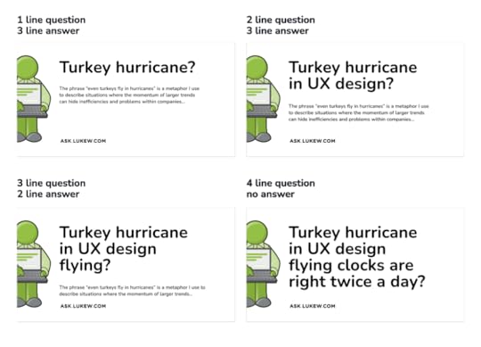 Luke question and answer preview cards