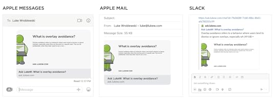 Ask Luke questions and answer preview cards