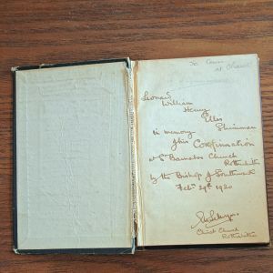 flyleaf of my Grandpa's confirmation book