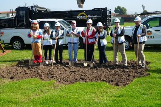 North Salinas High School broke ground Monday on a two-story steel-frame building that will replace portable classrooms. (Courtesy of Marcos Cabrera, SUHSD).