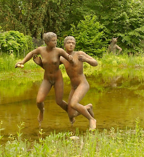 Nude Naked Girl Boy Statue Verkehrshaus Lucern Switzerland