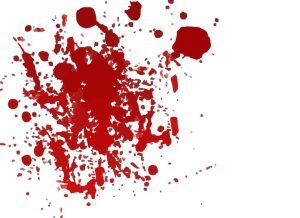 A bloodstain on a white backgroud