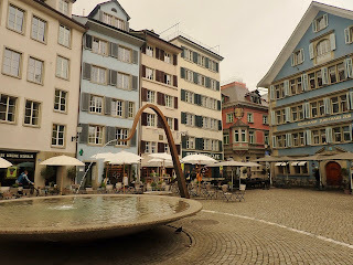 Münsterhof square by Fraumunster Zurich Switzerland