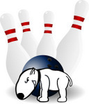 Arriver comme un chien dans un jeu de quilles