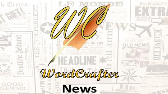 Newsprint background. WordCrafter quill logo Text: WordCrafter News