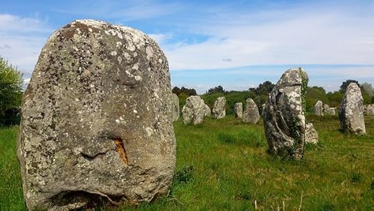 Ancient store circle on green grass