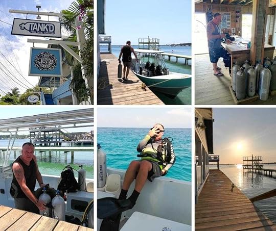 The backpacking husband at Tank'd Pro Dive Centre Utila Honduras. the Backpacking Housewife