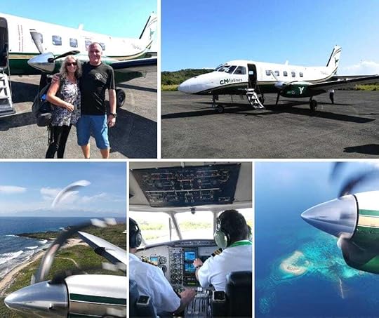 Utila has a small airport but it's more of a air strip really