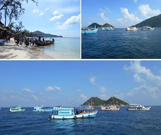 Dive Boats on a dive site off Koh Tao Thailand