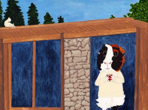 Rachel E Smith guinea pig painting Horace on Vacation