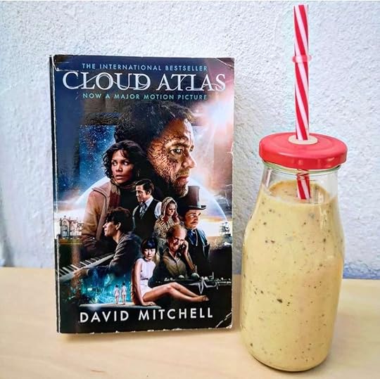 The novel Cloud Atlas with a smooth that is a pale yellow colour but is not actually made of soap.